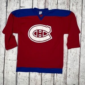 Vintage Montreal Canadiens Logo Club Hockey Sports Rec Jersey